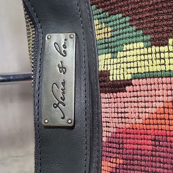 Nena & Co. Floral Tapestry Leather Tote Bag - Picture 2 of 13